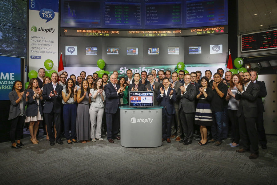 Shopify ringing the opening bell at the Toronto Stock Exchange