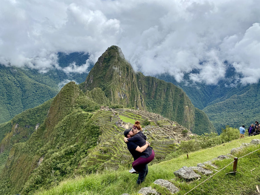 Warren and his wife at the top of Machu Picchu